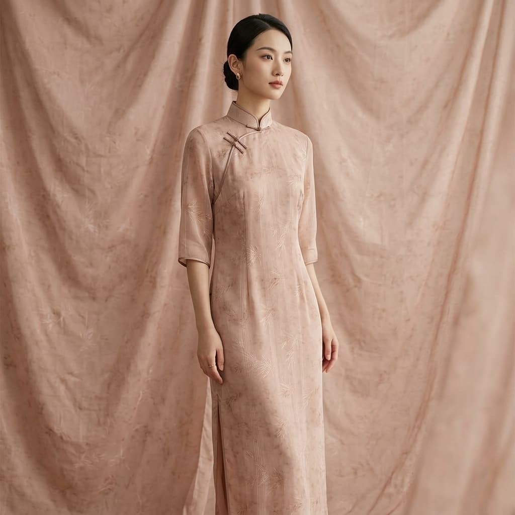 Applications – 100% Polyester-Bambusblatt-Jacquard-Stoff, weicher rosa Blumen-Webkleidungsstoff