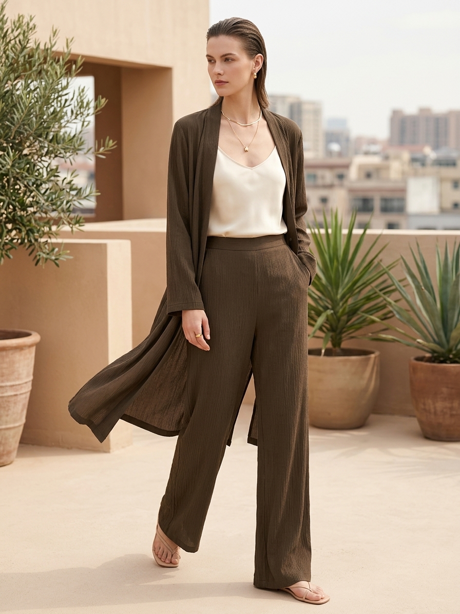 Applications – Spring Summer Crinkle Woven Fabric, Elegant Drape for Ladies Garment