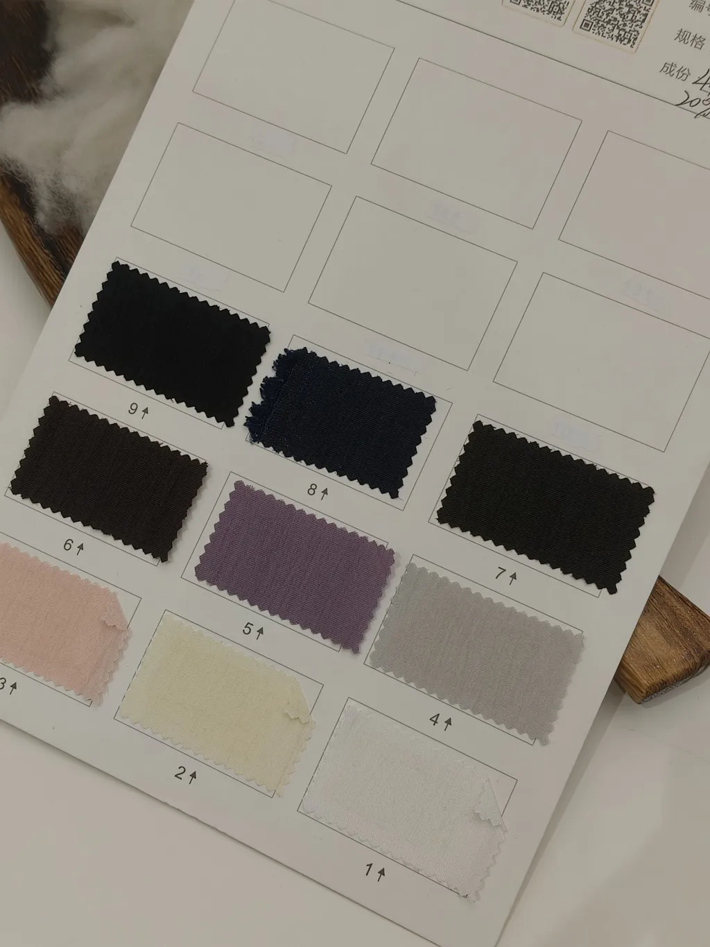 Color Options – 20% حرير التوت 36% قماش ساتان الأسيتات — مقاوم للتجاعيد، قابل للانسدال، للقمصان والبدلات